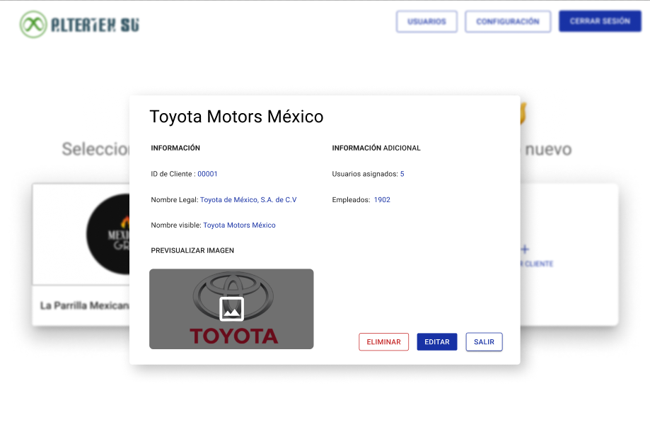 Interfaz de leer cliente