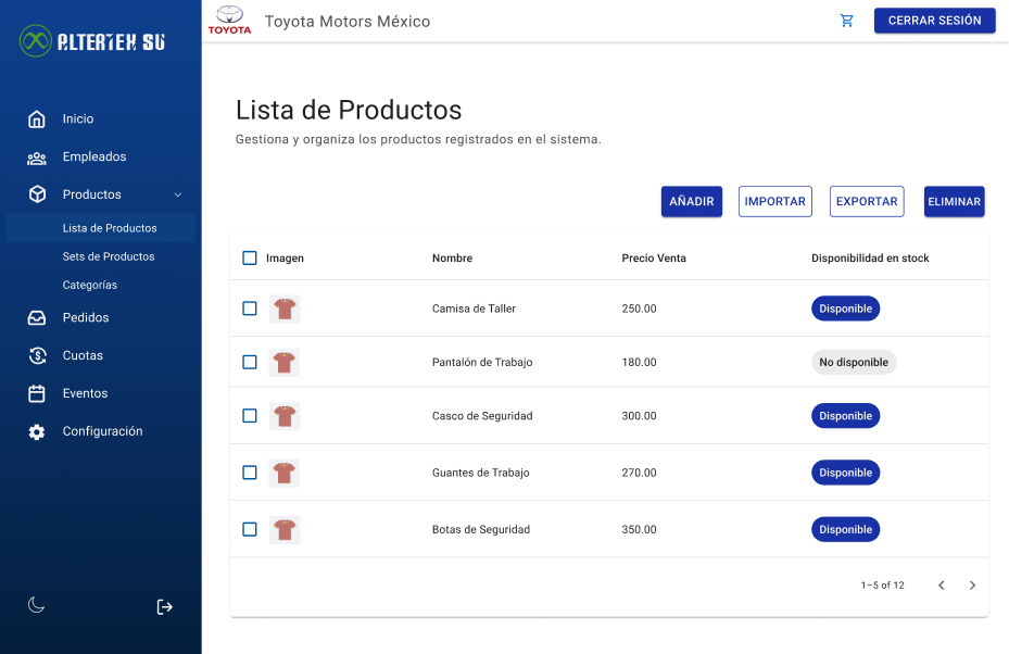 Interfaz de consultar lista de usuarios